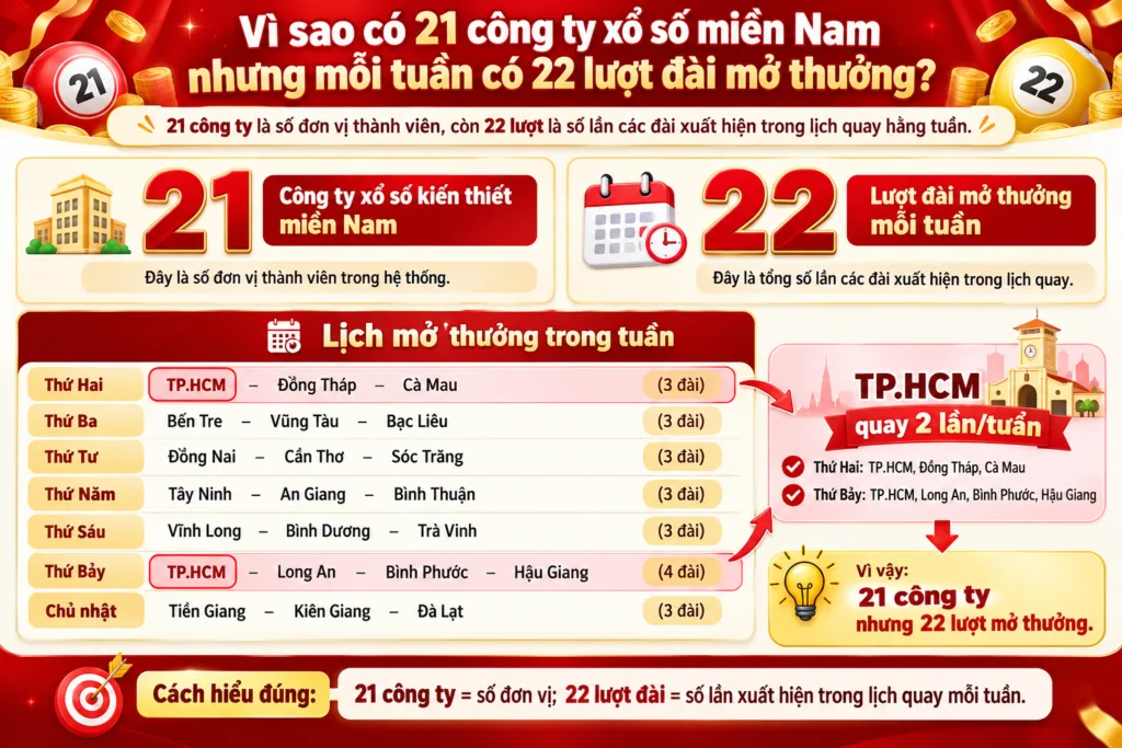 21 công ty xổ số kiến thiết miền Nam năm 2026 với bản đồ khu vực, vé số và lịch mở thưởng