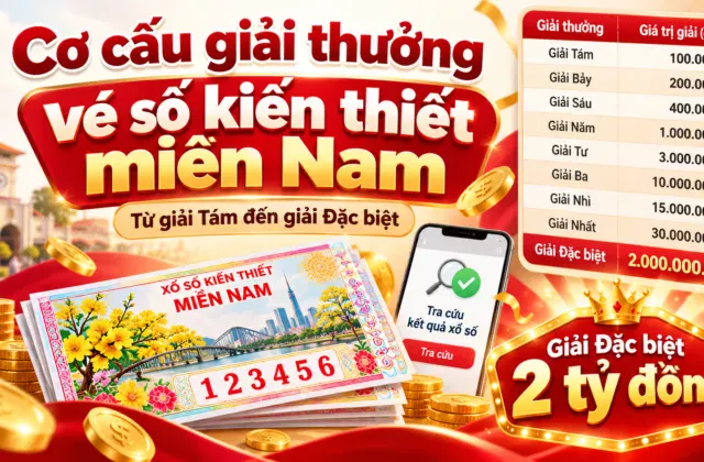 Cơ cấu giải thưởng vé số kiến thiết miền Nam mới nhất