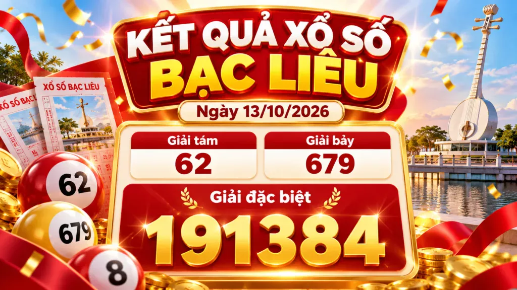 Kết quả xổ số Bạc Liêu 13/10/2026