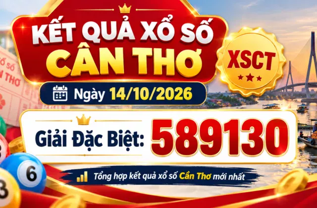 Kết quả xổ số Cần Thơ 14/10/2026