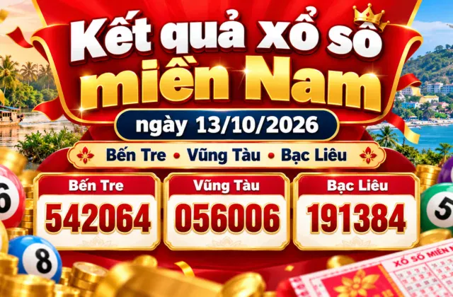 Kết quả xổ số miền Nam 13/10/2026