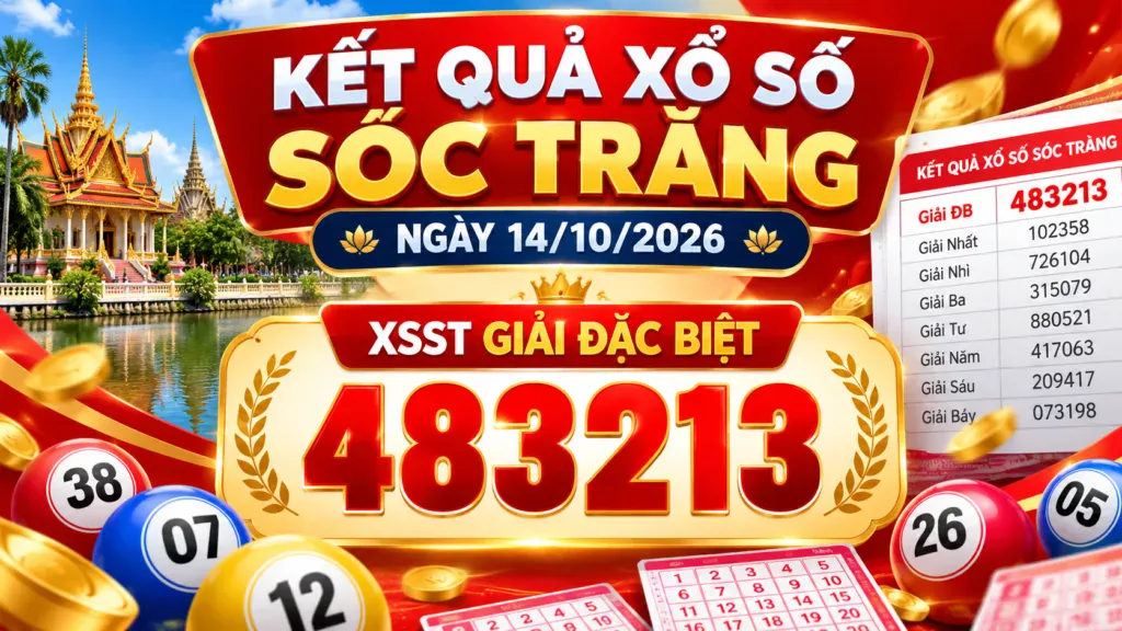 Kết quả xổ số Sóc Trăng 14/10/2026
