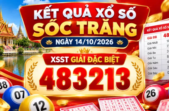 Kết quả xổ số Sóc Trăng 14/10/2026