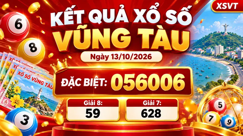 kết quả xổ số Vũng Tàu 13/10/2026