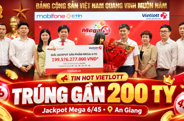 Phụ nữ An Giang trúng Vietlott gần 200 tỷ, lập kỷ lục Mega 6/45