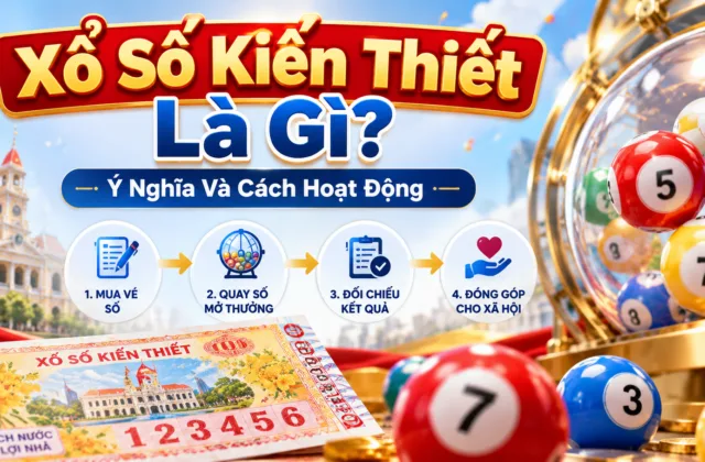 Xổ số kiến thiết là gì? Minh họa vé số kiến thiết, lồng quay số mở thưởng và quy trình hoạt động của xổ số tại Việt Nam.